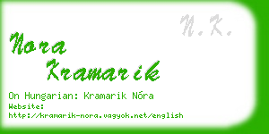 nora kramarik business card